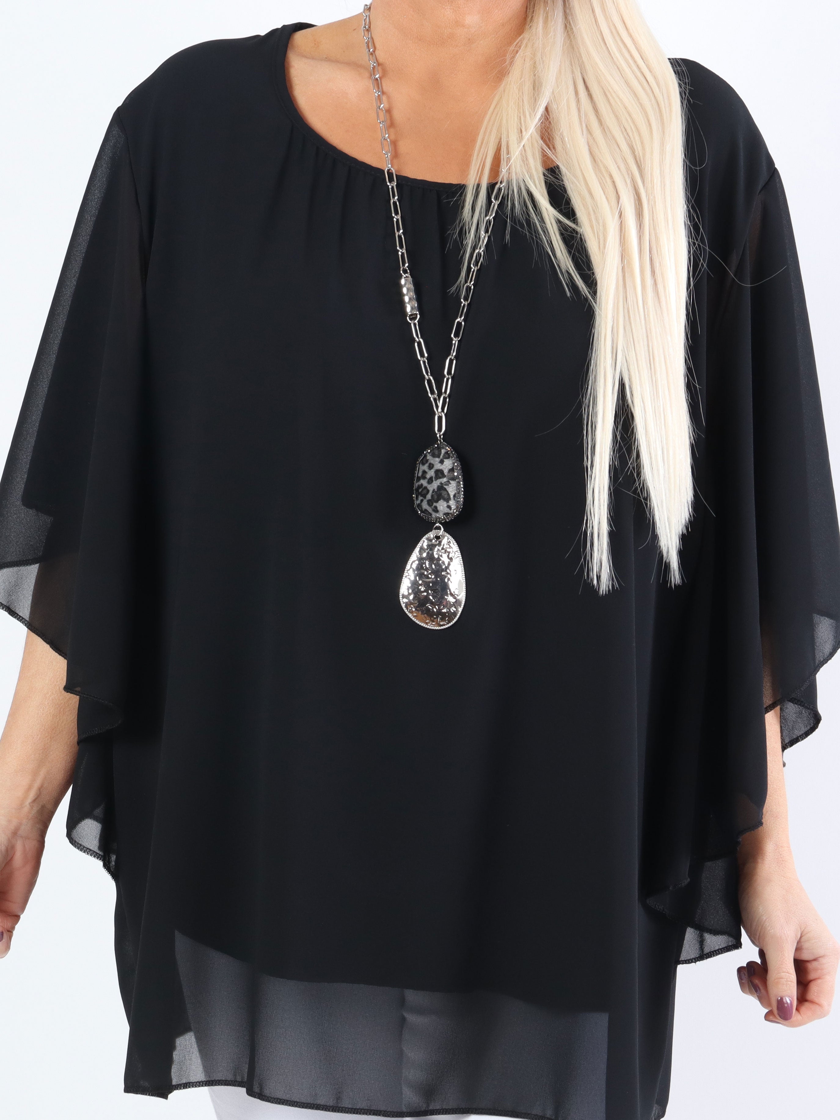 Annis - Sød plus size tunika i løs pasform i chiffon